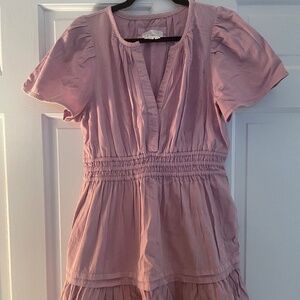 NWOT Anthropologie Somerset Short Dress Pink/Lilac Size L